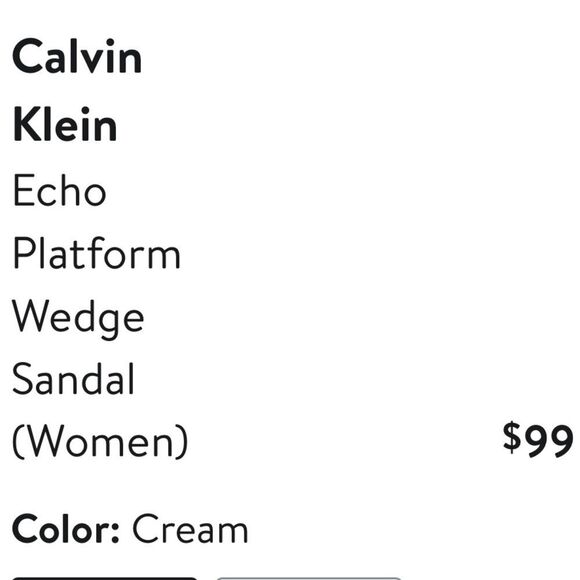 CALVIN KLEIN WOMEN’S WEDGE SANDALS IN CREAM NWOT SIZE SIX (6) SLIP ON ECHO - Picture 6 of 7